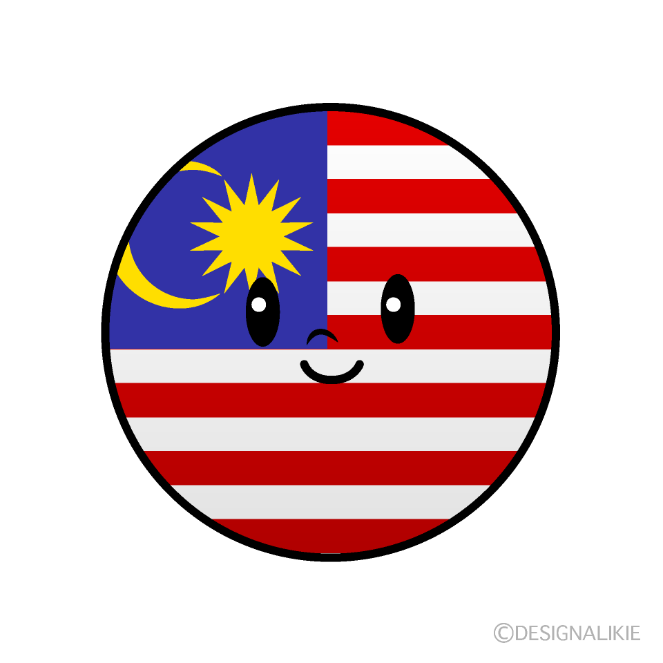 Cute Malaysian Flag (Round) Clipart