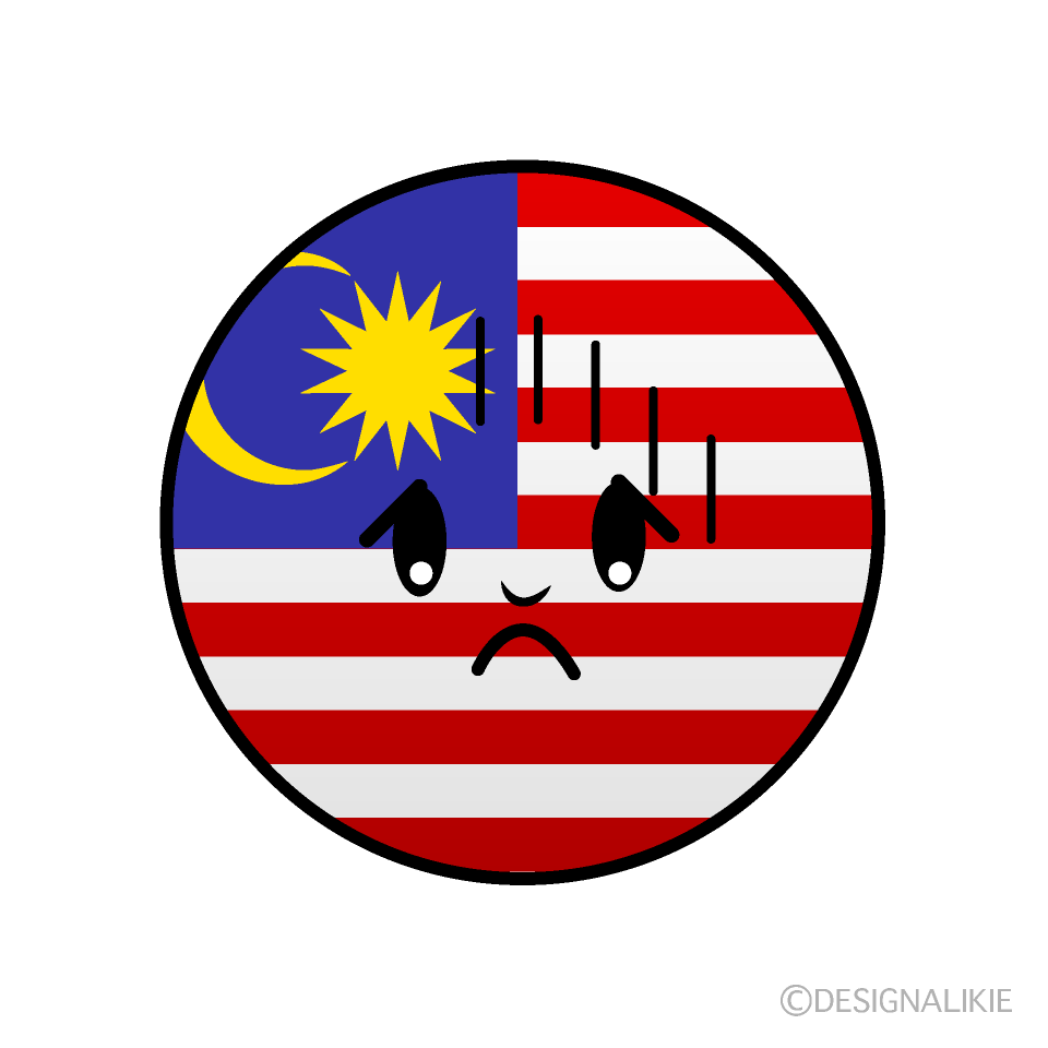 Cute Bowing Malaysian Flag (Round) Clipart