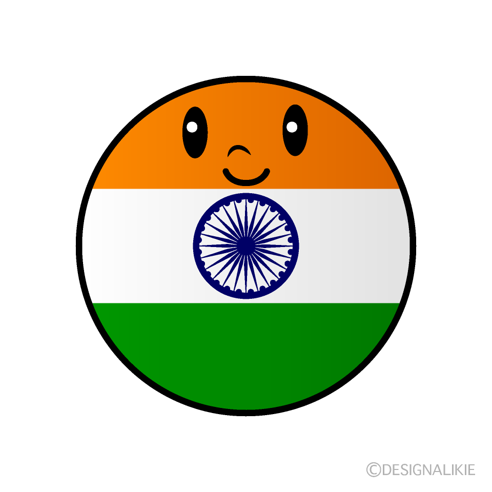 Cute Indian Flag (Round) Clipart