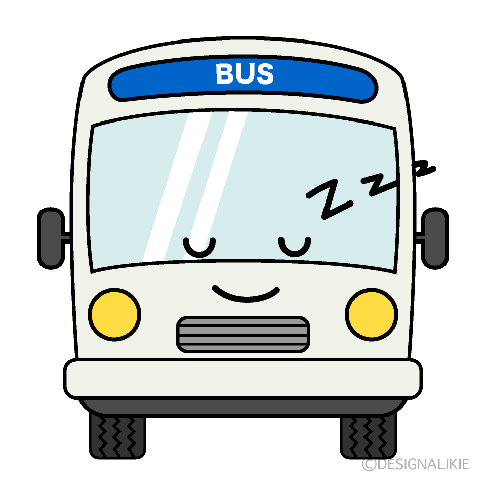 かわいい寝るバスのイラスト素材 Illustcute