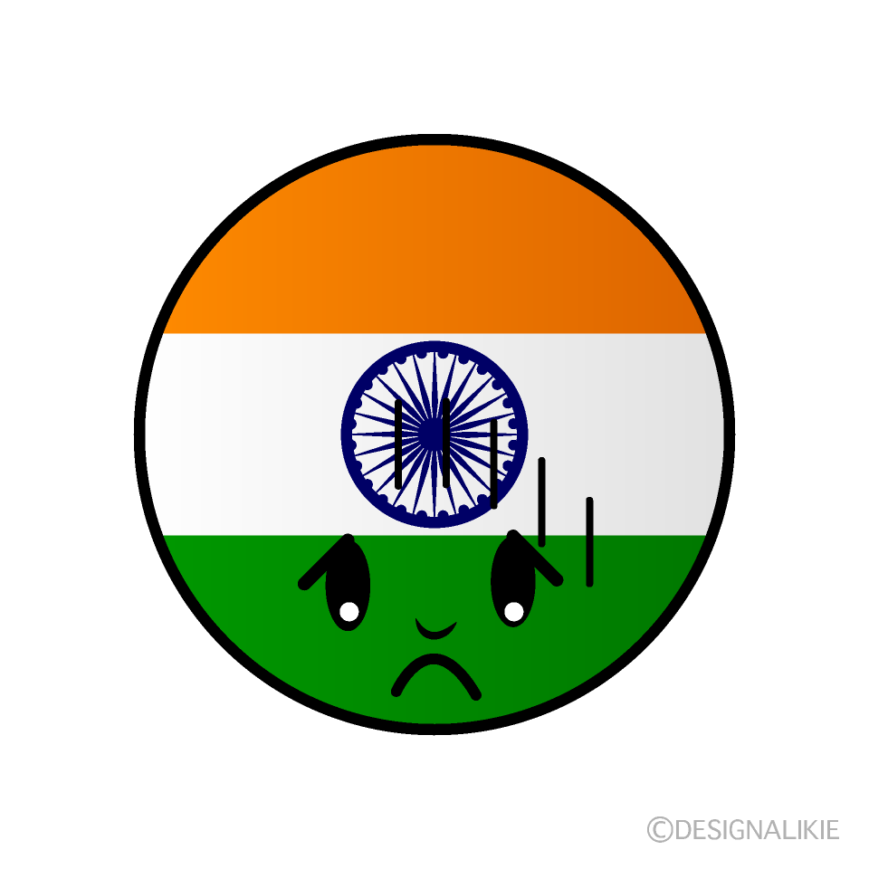 Cute Bowing Indian Flag (Round) Clipart