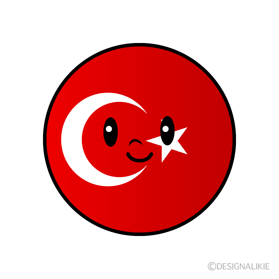 Cute Turkish Flag (Round) Clipart