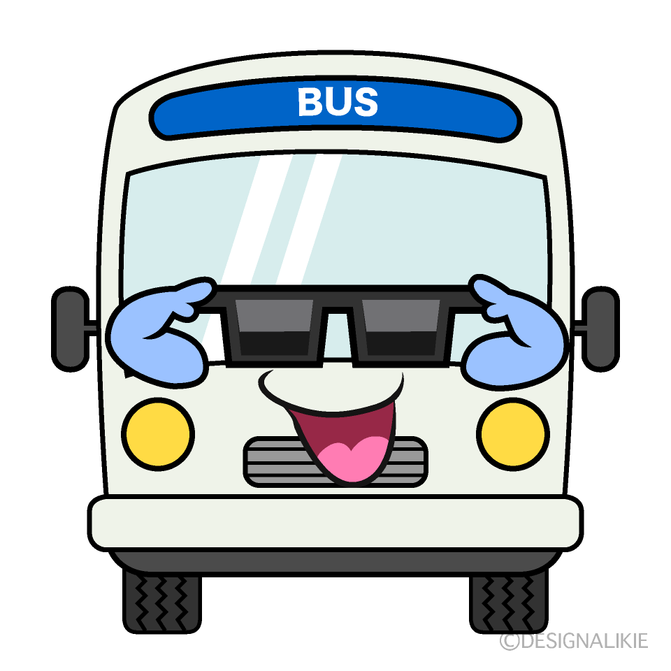 かわいいサングラスのバスのイラスト素材 Illustcute