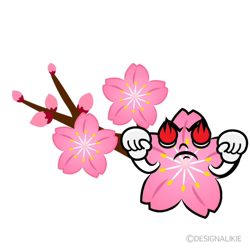 かわいい熱意の桜の枝イラスト