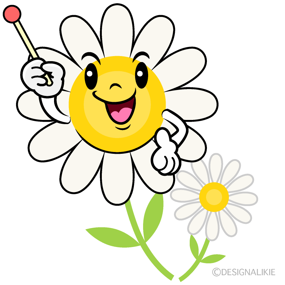 Cute Explaining White Cosmos Clipart