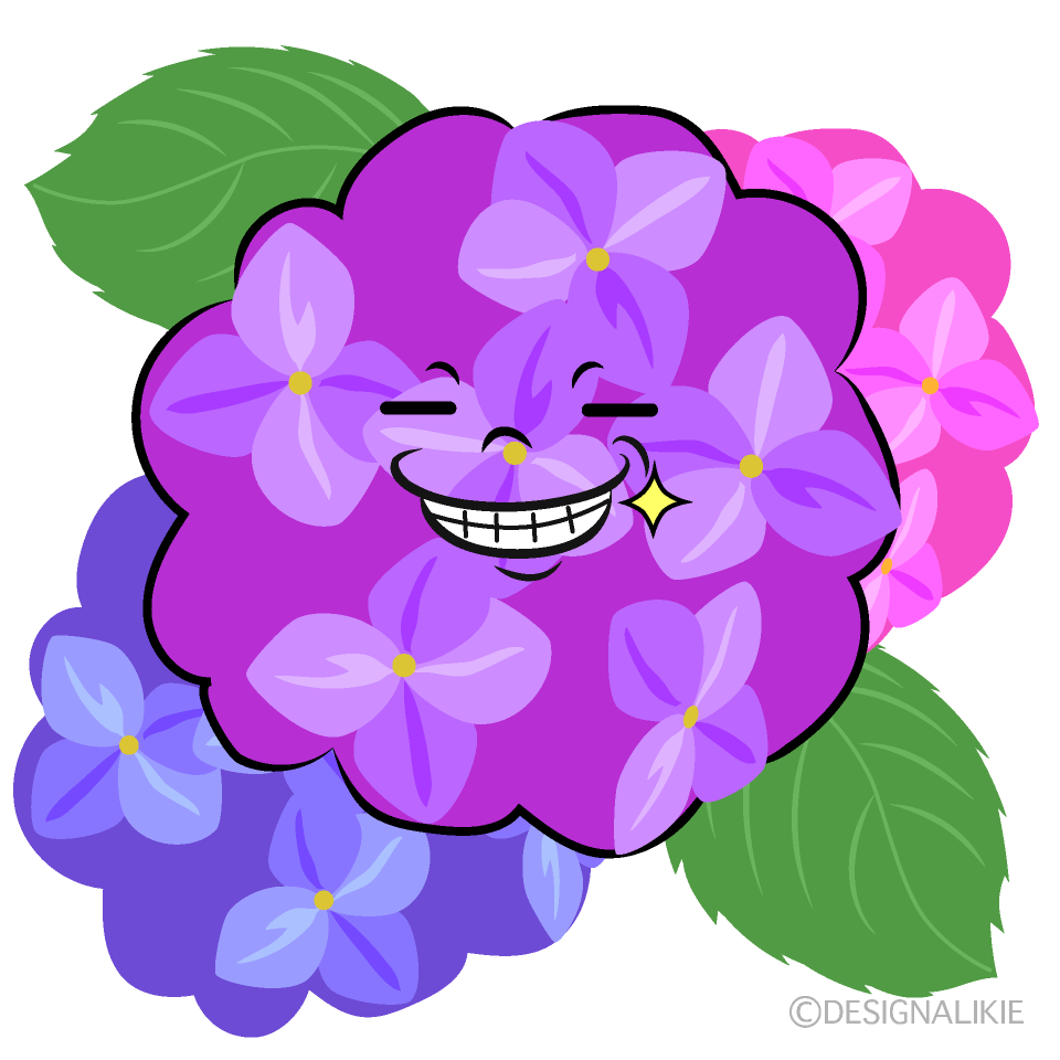 Cute Grinning Hydrangea Clipart