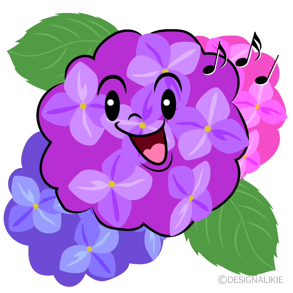 Cute Singing Hydrangea Clipart