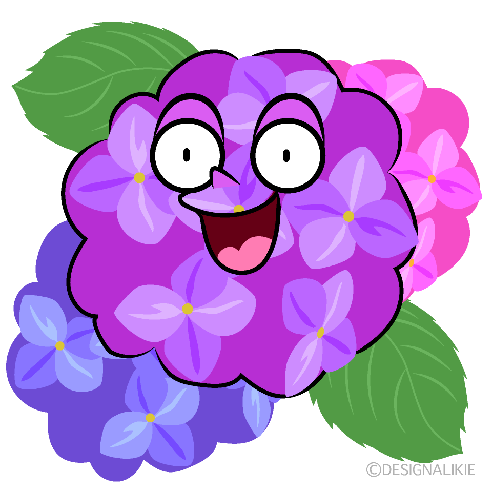 Cute Surprised Hydrangea Clipart