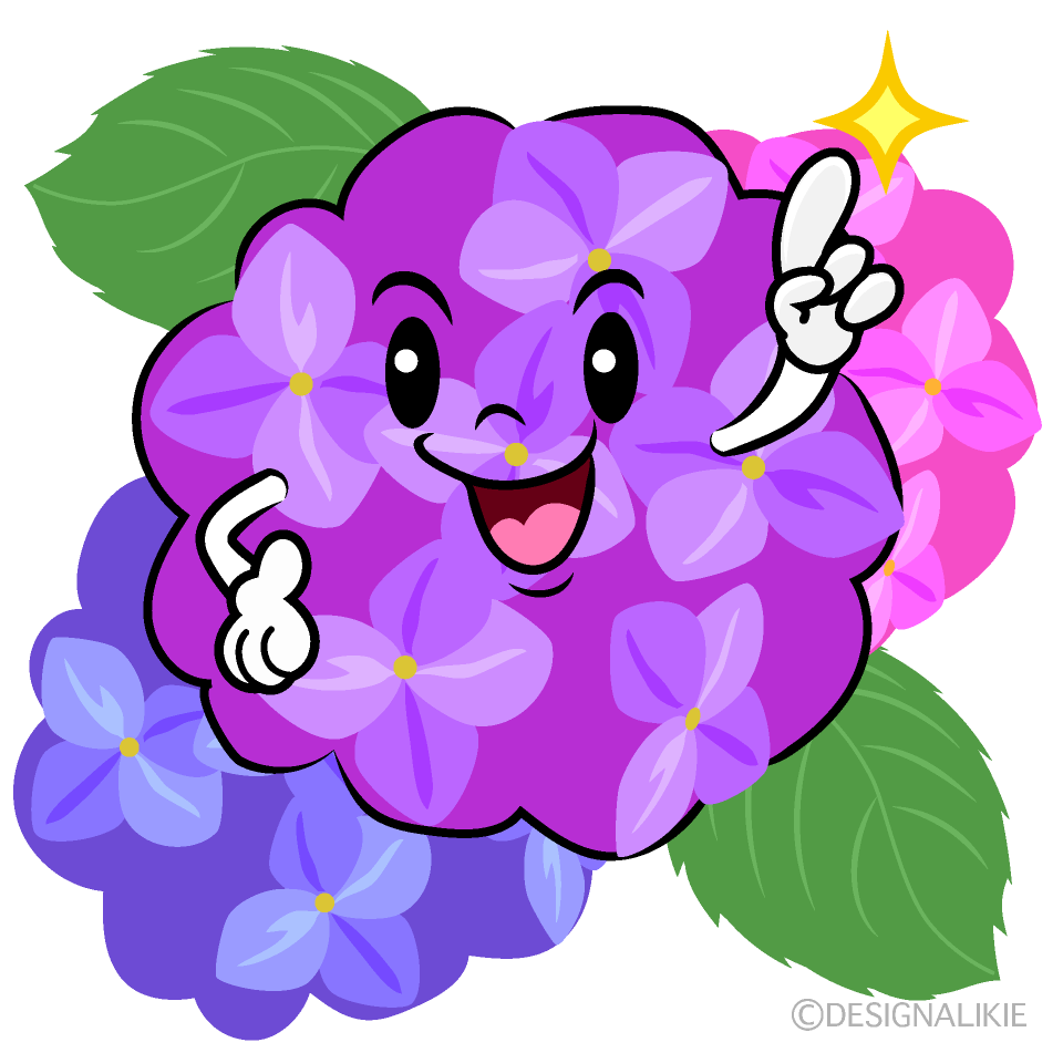 Cute Pointing Hydrangea Clipart