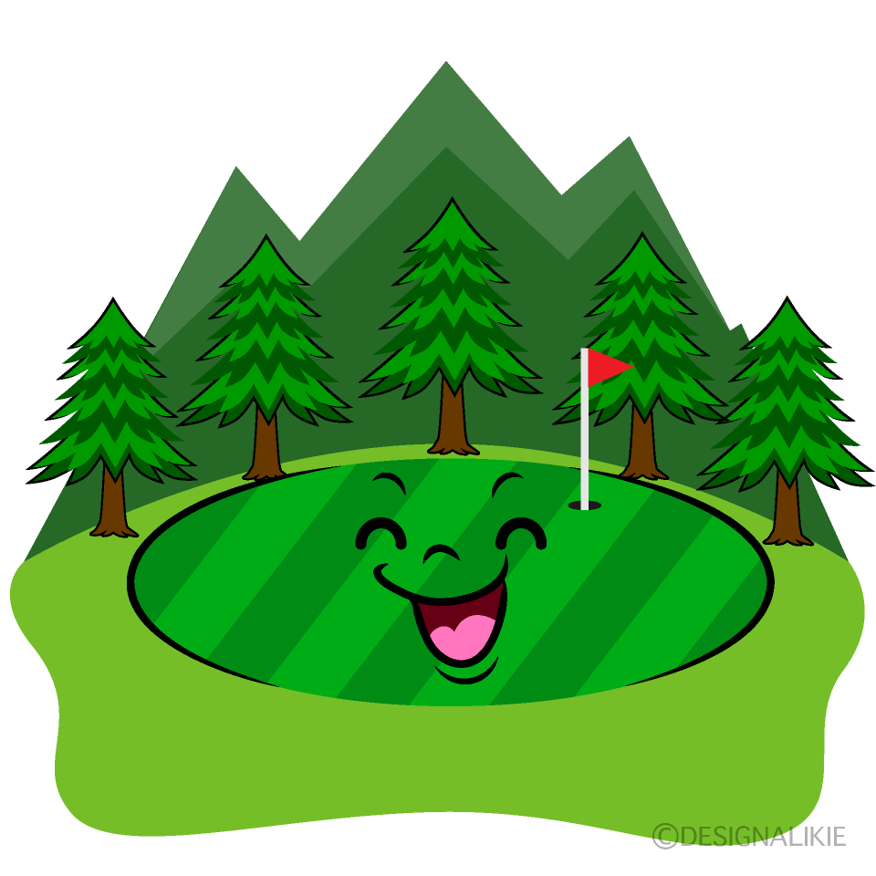 Cute Smiling Golf Course Clipart