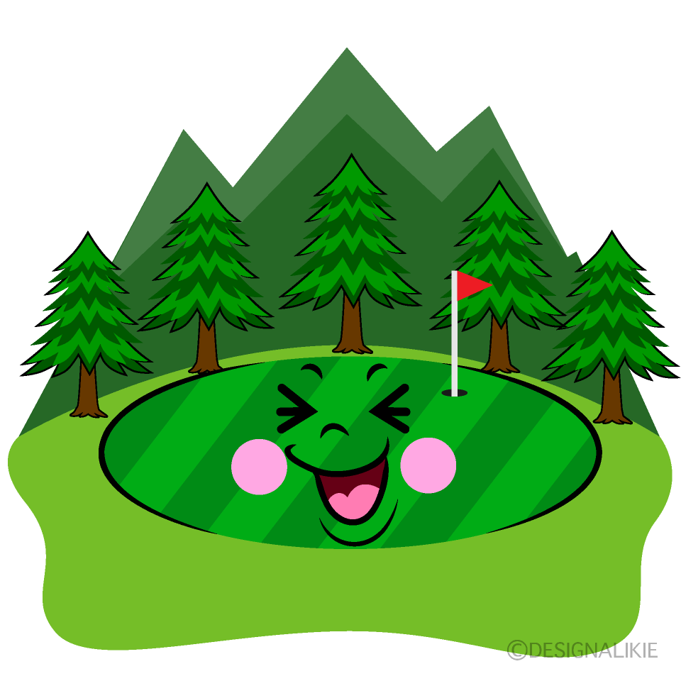 Cute Laughing Golf Course Clipart