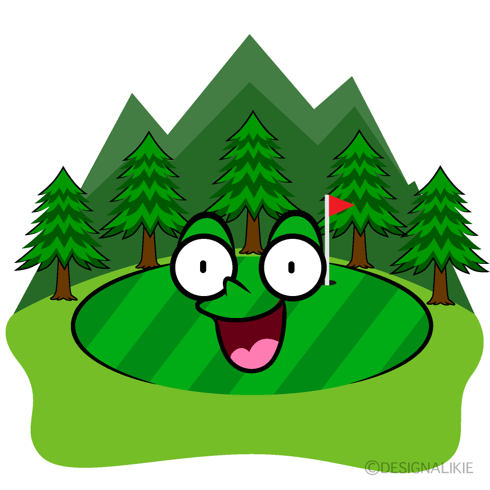 Cute Surprised Golf Course Clipart