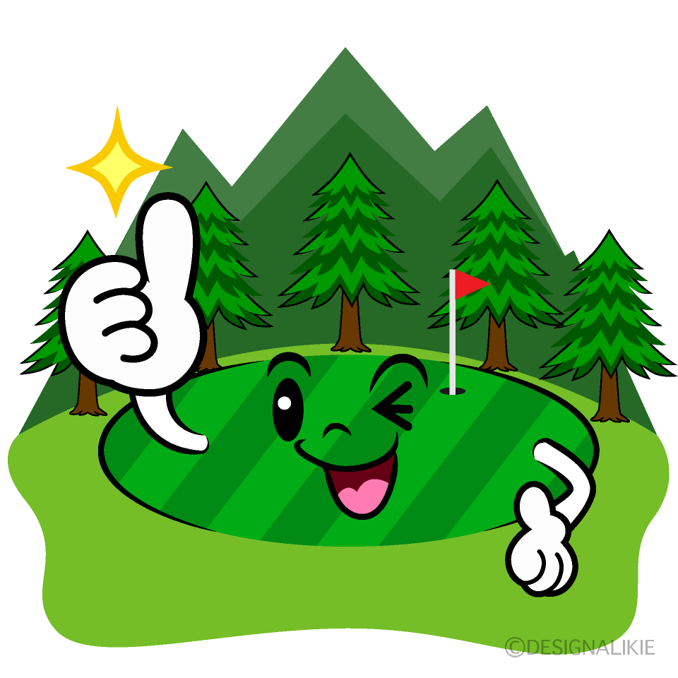 Cute Thumbs Up Golf Course Clipart