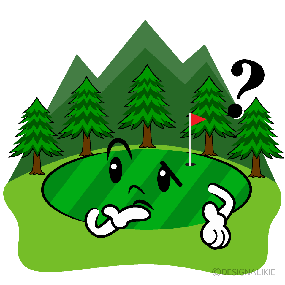 Cute Thinking Golf Course Clipart