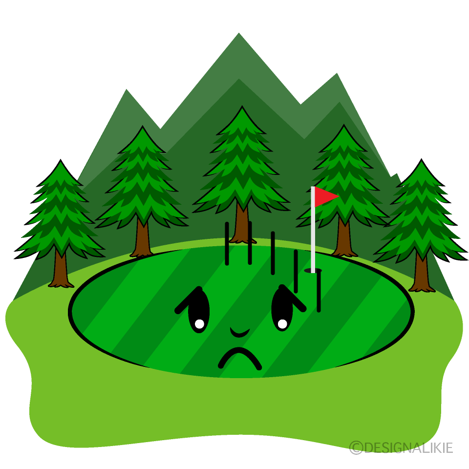 Cute Bowing Golf Course Clipart