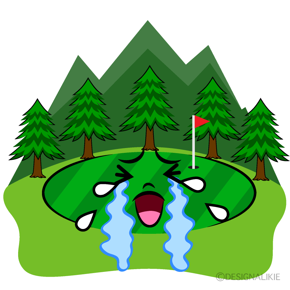 Cute Crying Golf Course Clipart