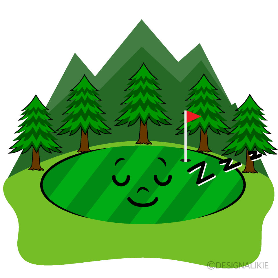 Cute Sleeping Golf Course Clipart