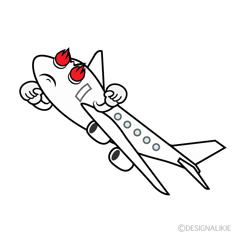 かわいい力強い飛行機のイラスト素材 Illustcute