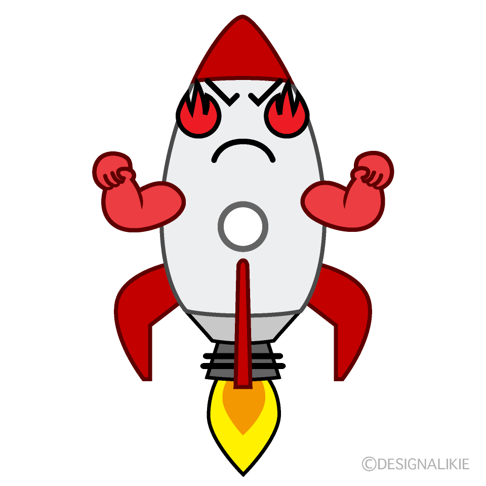 かわいい力強いロケットのイラスト素材 Illustcute