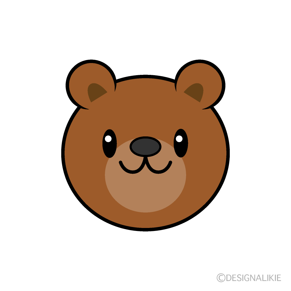 かわいいクマ顔イラスト