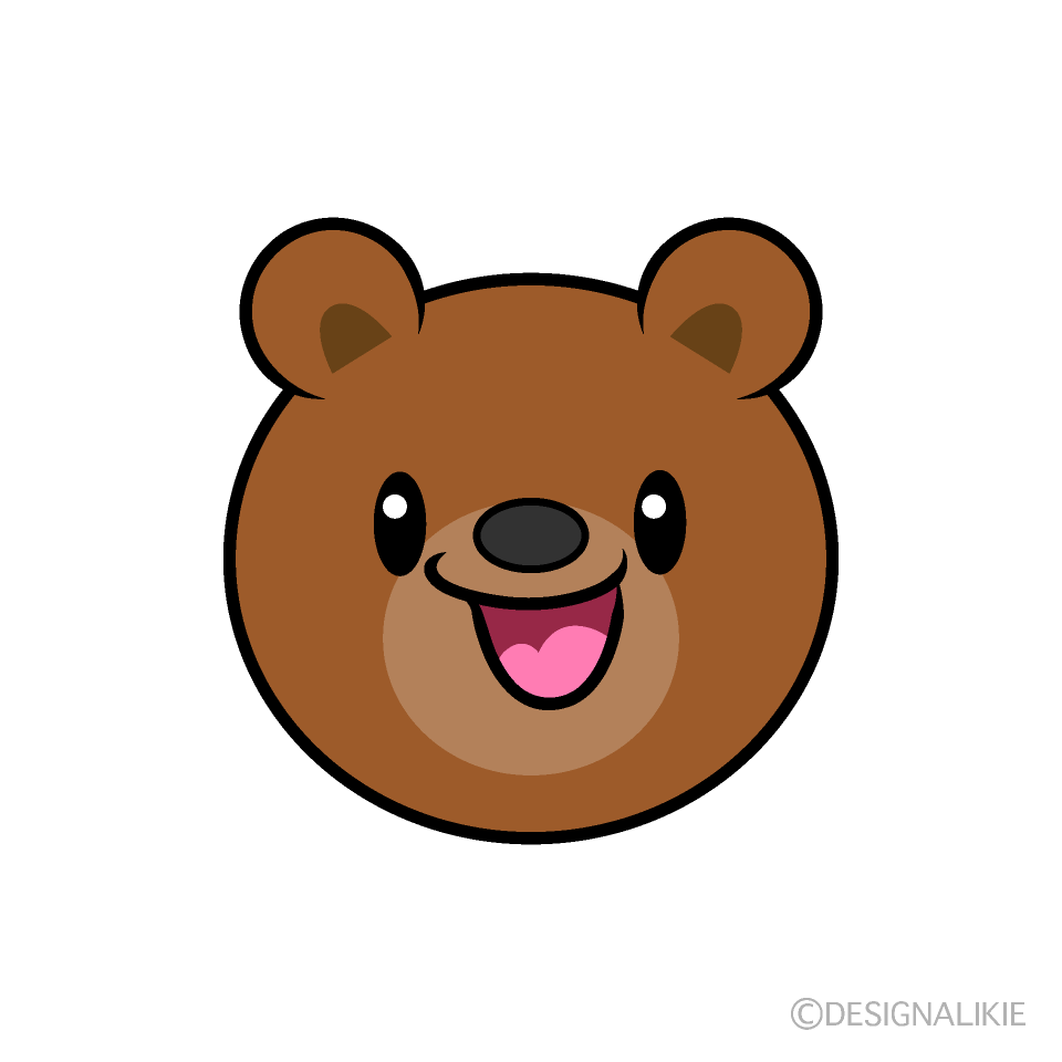 かわいい笑顔のクマ顔イラスト