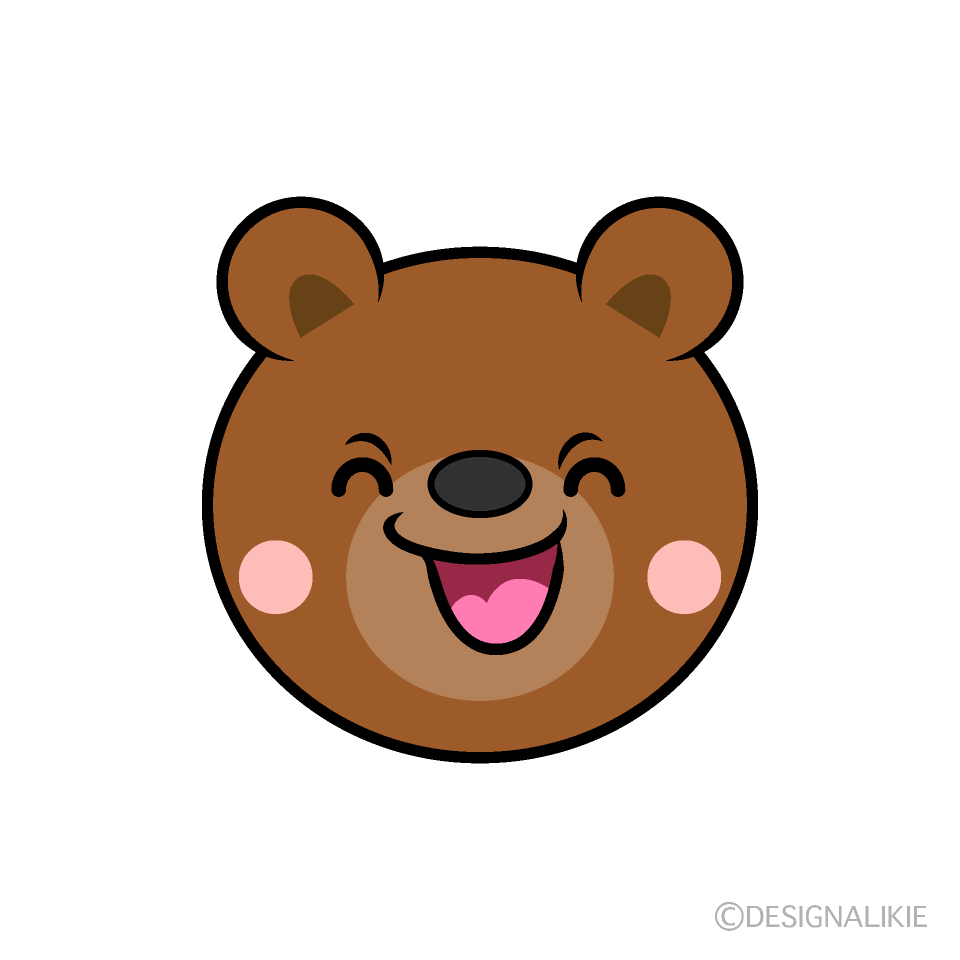 かわいい笑うクマ顔イラスト