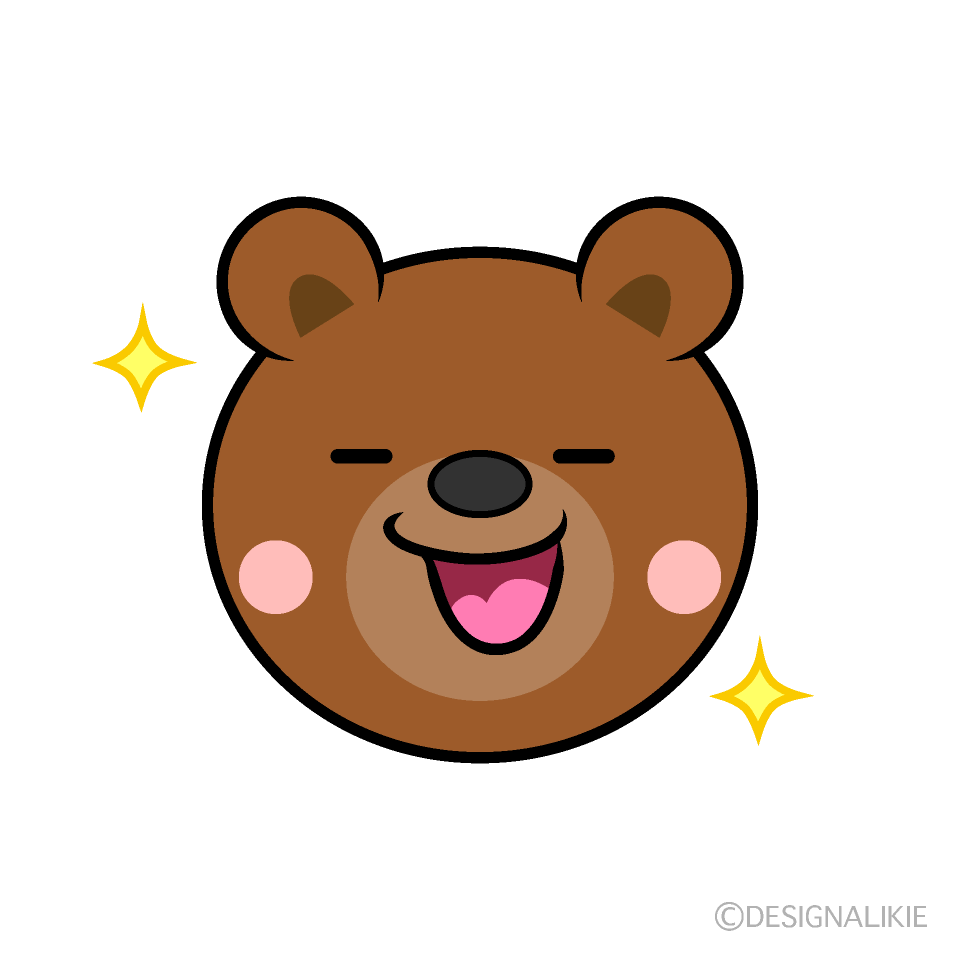 かわいい自信満々のクマ顔イラスト