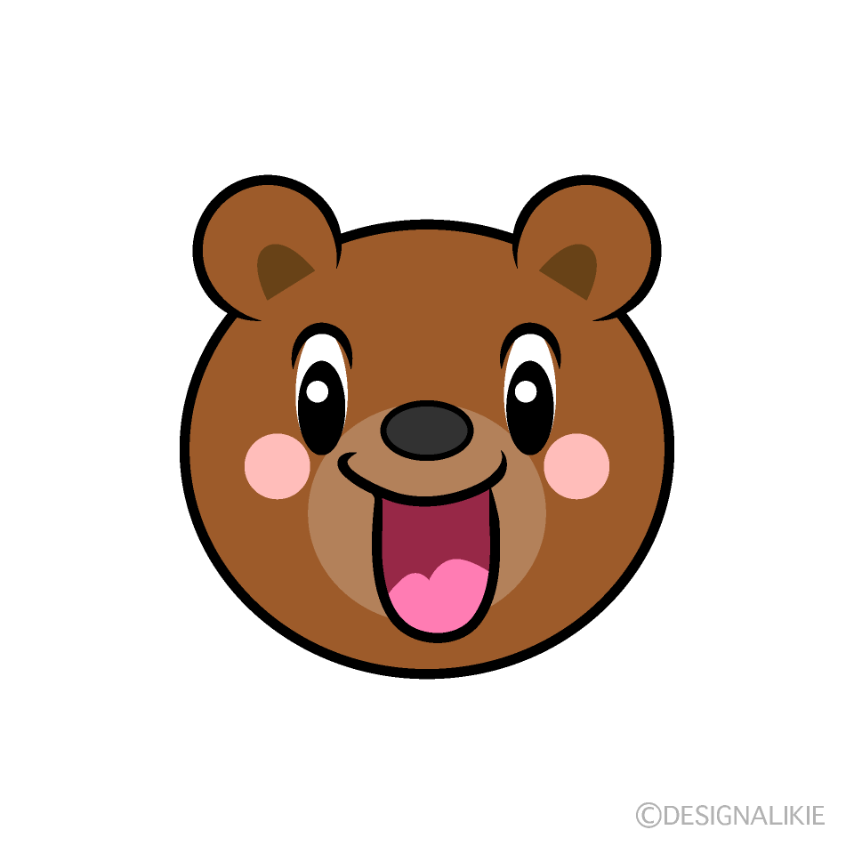 かわいい驚くクマ顔イラスト