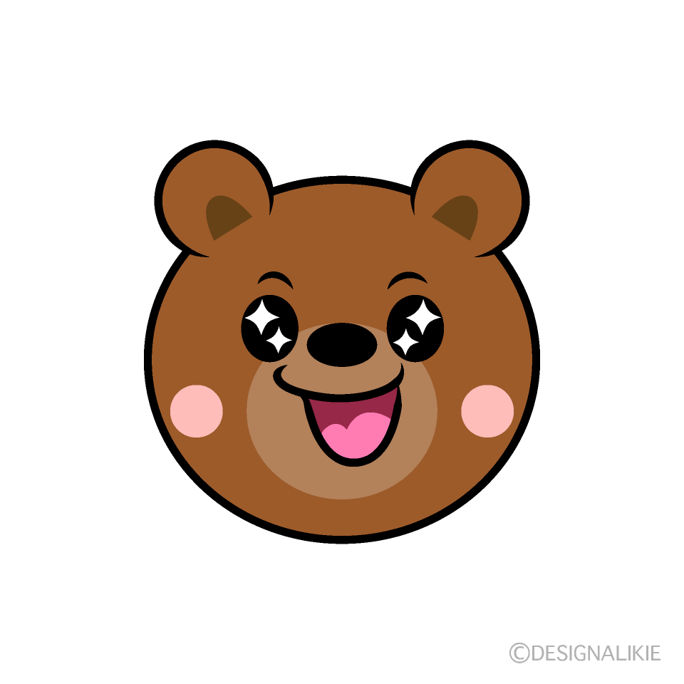 かわいいときめきクマ顔イラスト