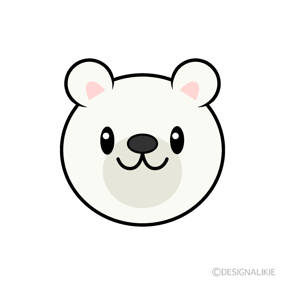 かわいいシロクマ顔イラスト