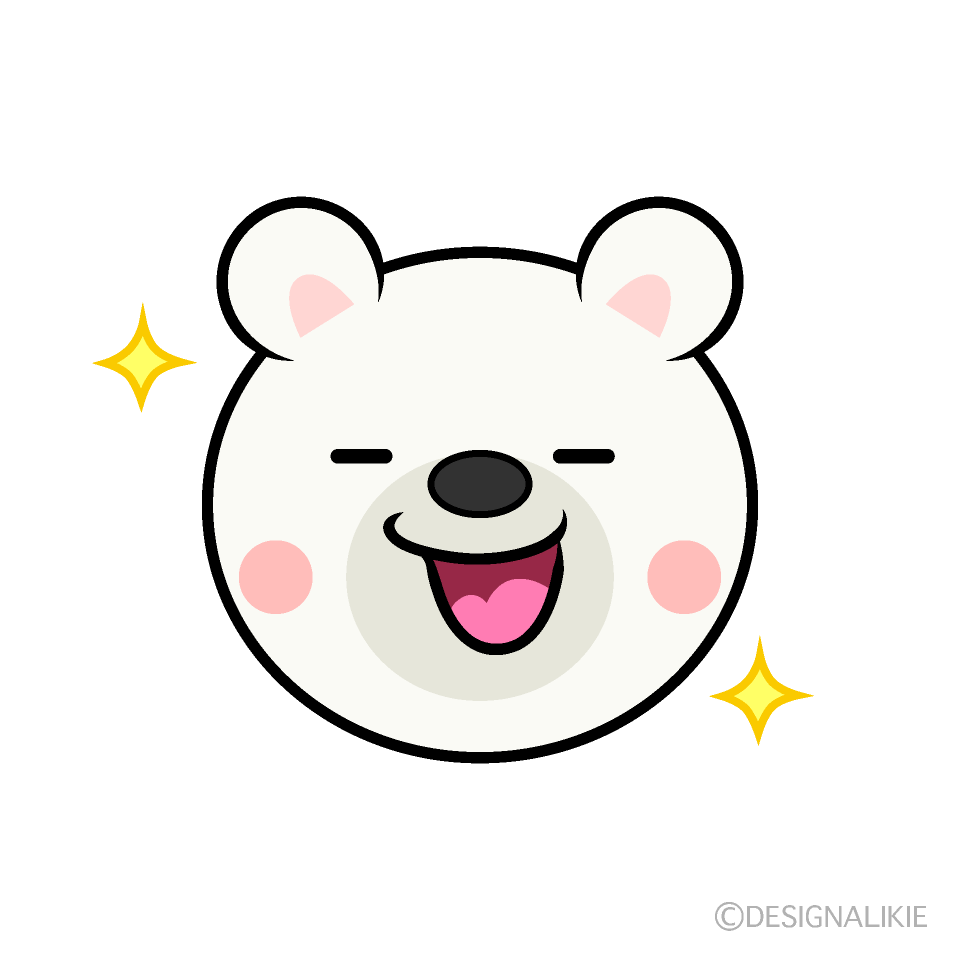 かわいい自信満々のシロクマ顔イラスト