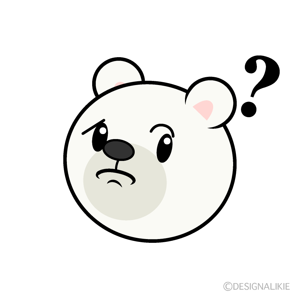 かわいい考えるシロクマ顔イラスト