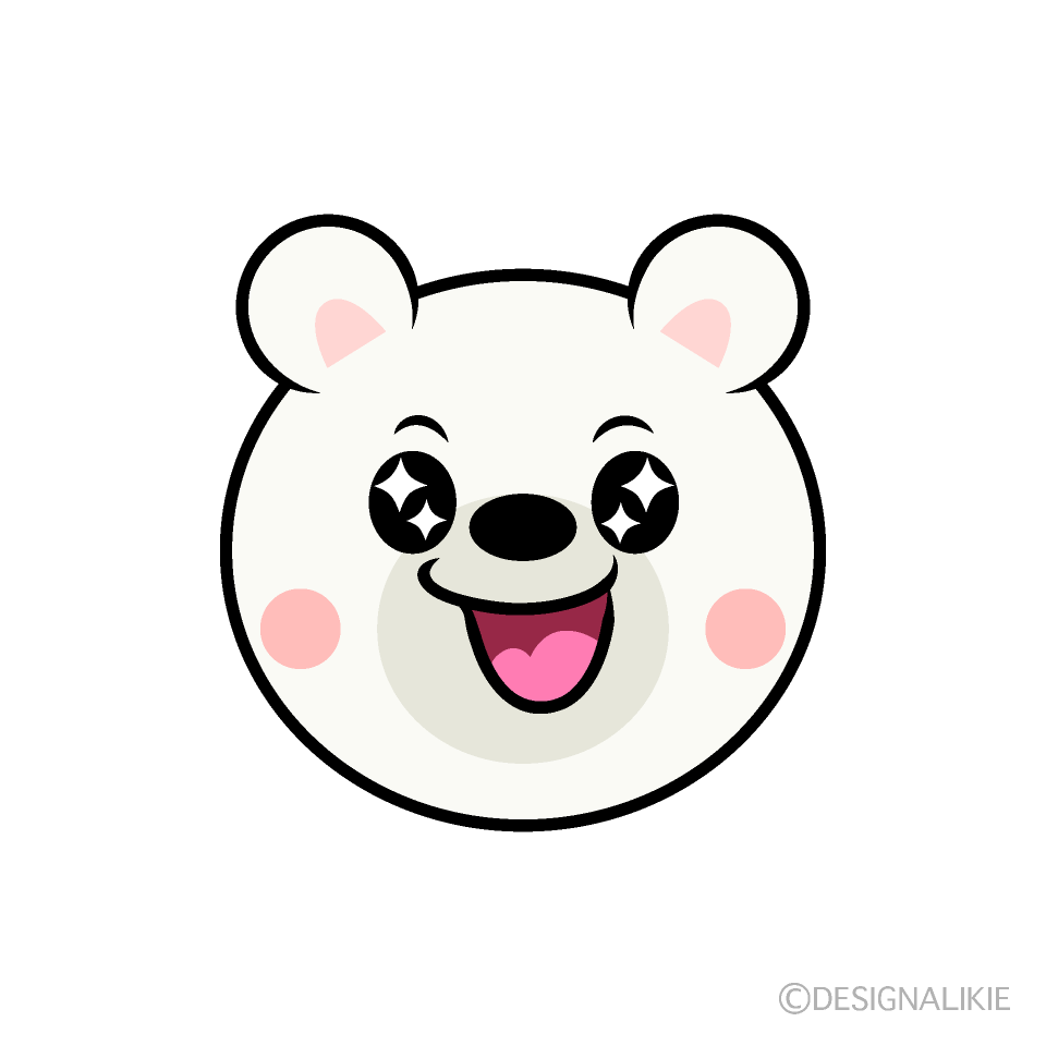 かわいいときめきシロクマ顔イラスト