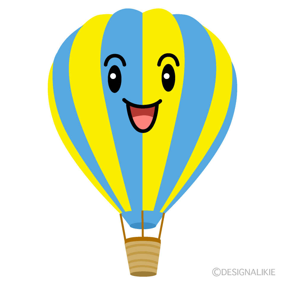 かわいい笑顔の気球イラスト