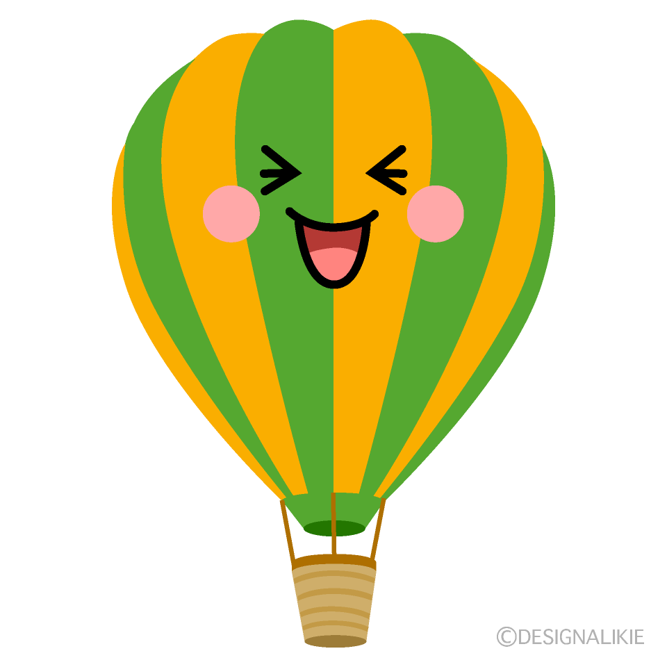 かわいい笑う気球のイラスト素材 Illustcute
