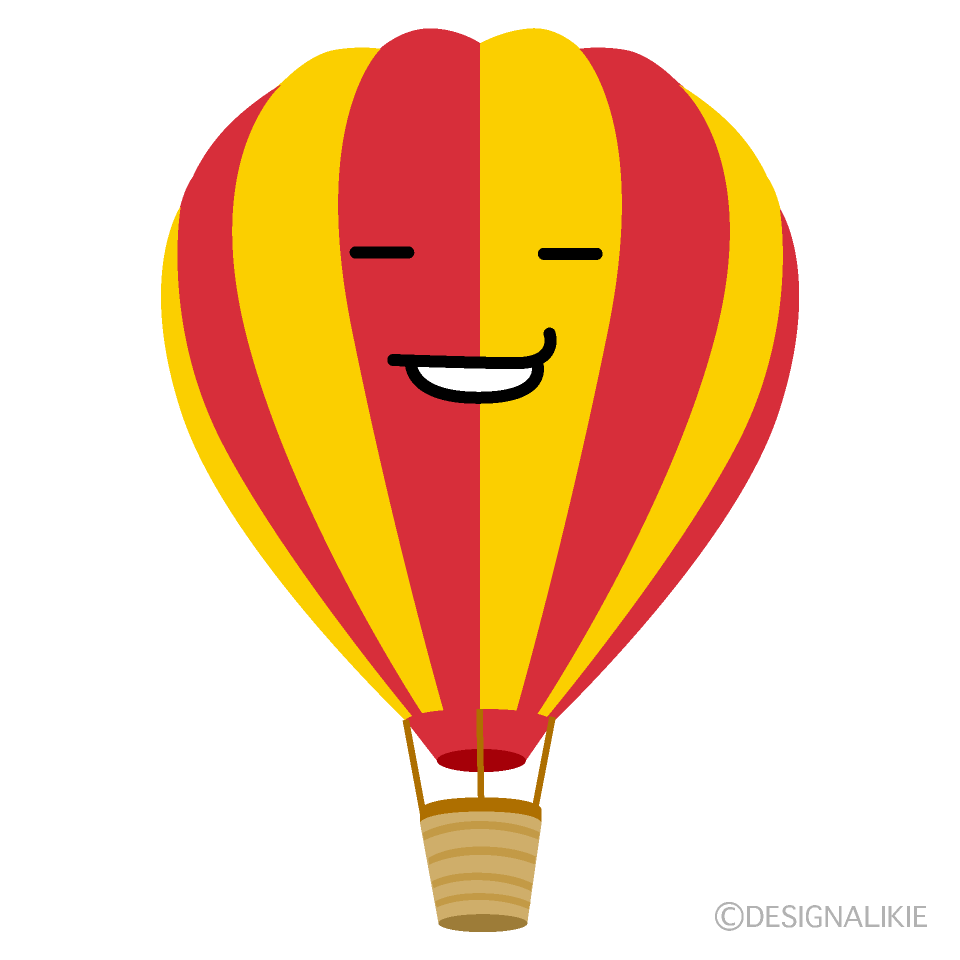 かわいいニヤリとする気球のイラスト素材 Illustcute