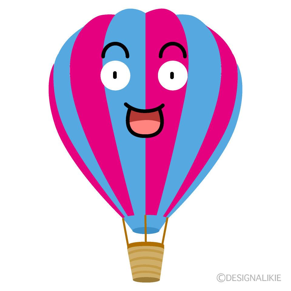 かわいい驚く気球のイラスト素材 Illustcute