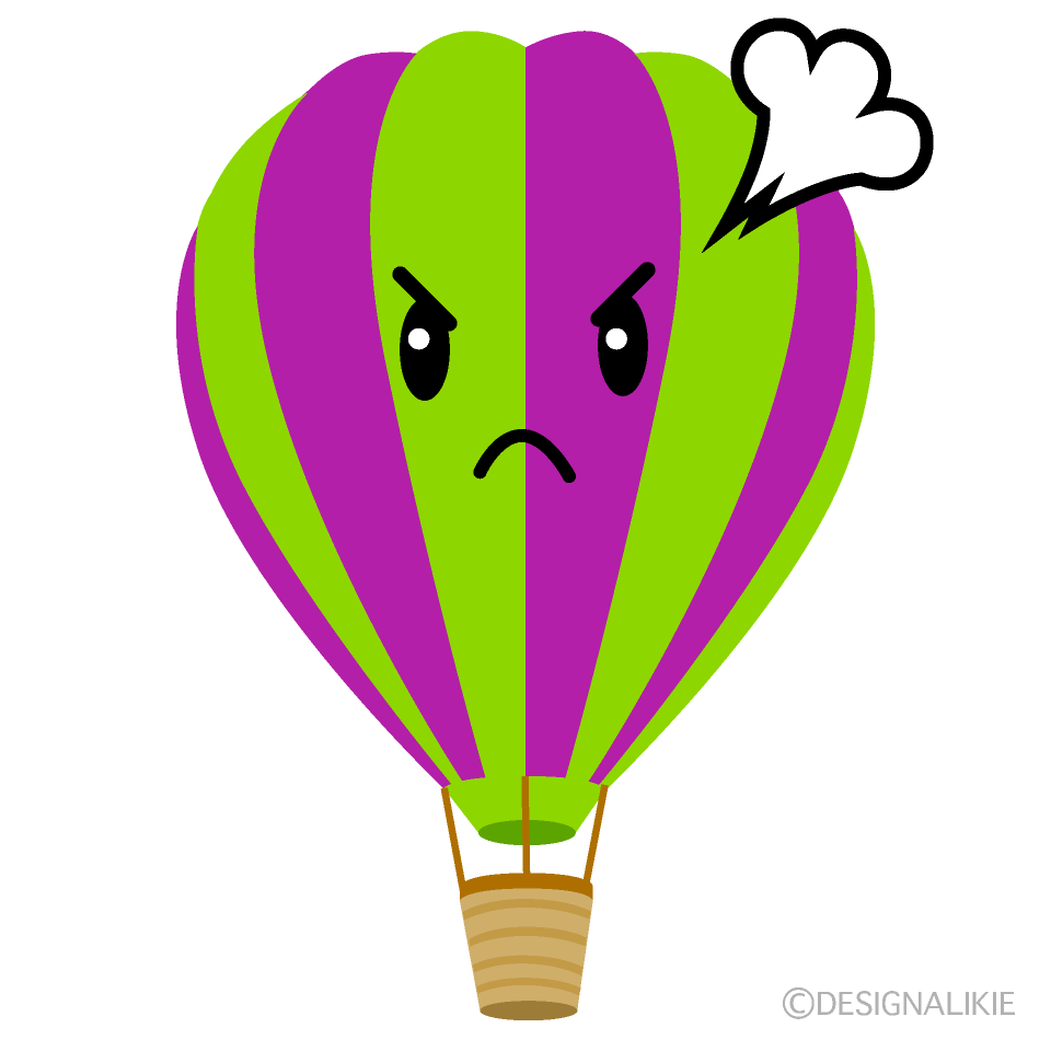 かわいい怒る気球イラスト