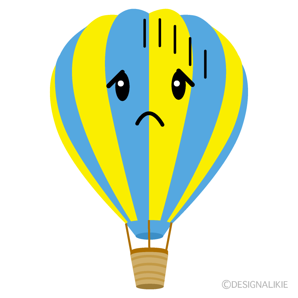 かわいい落ち込む気球のイラスト素材 Illustcute