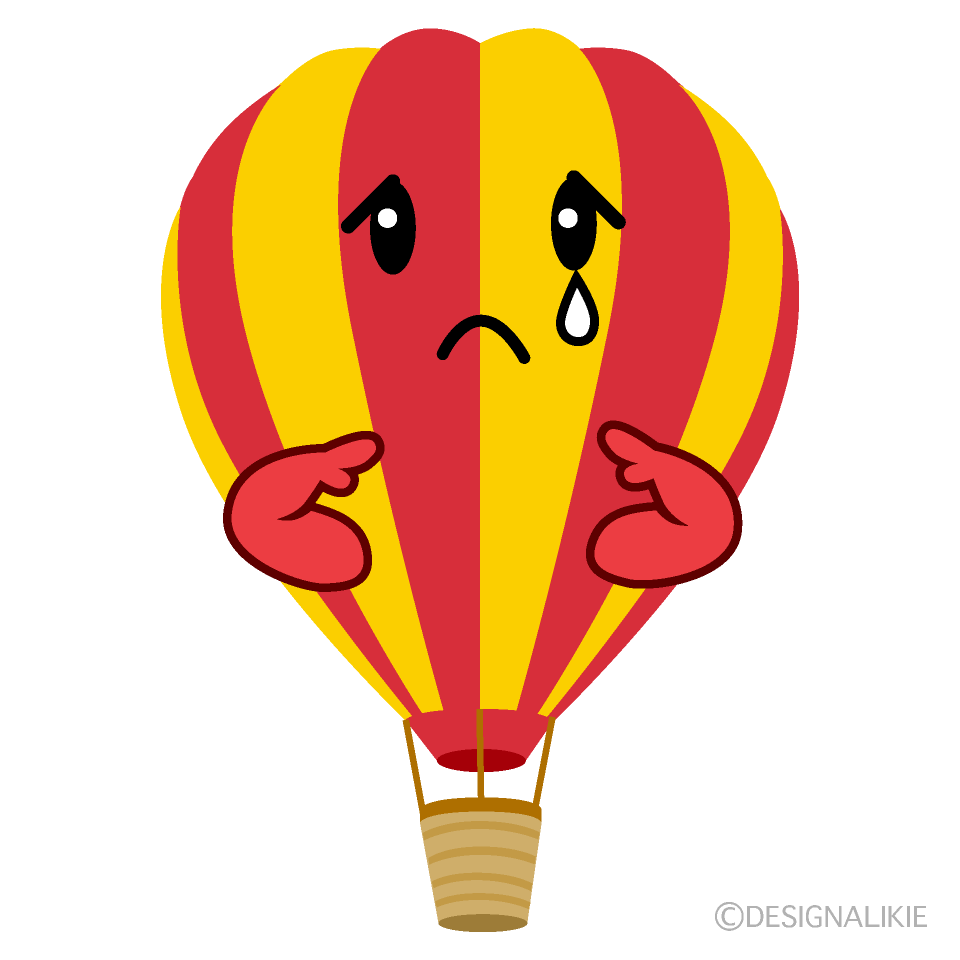 かわいい悲しい気球のイラスト素材 Illustcute