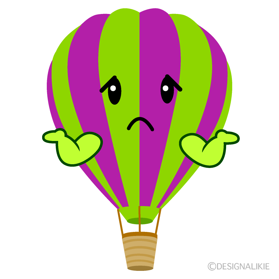 かわいい困る気球のイラスト素材 Illustcute