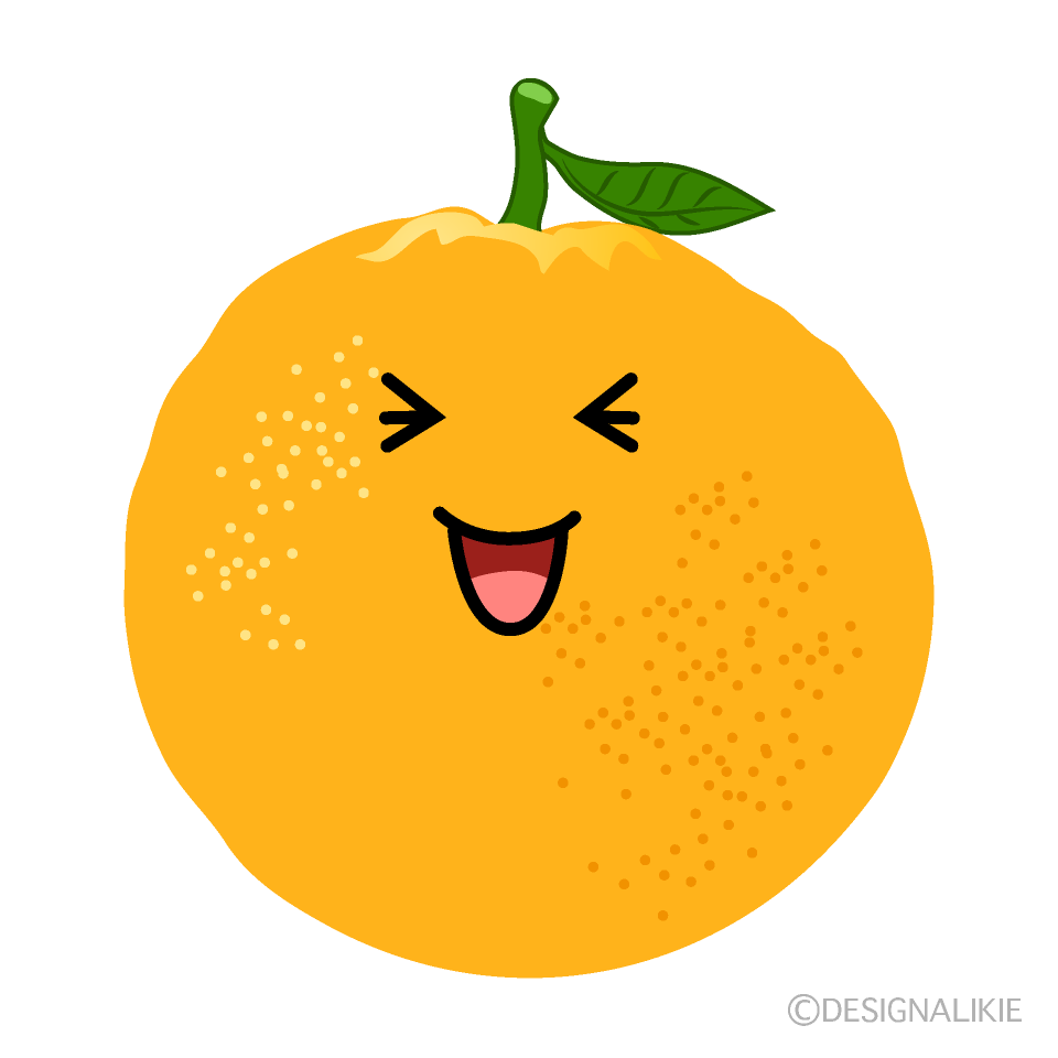 かわいい笑うオレンジイラスト