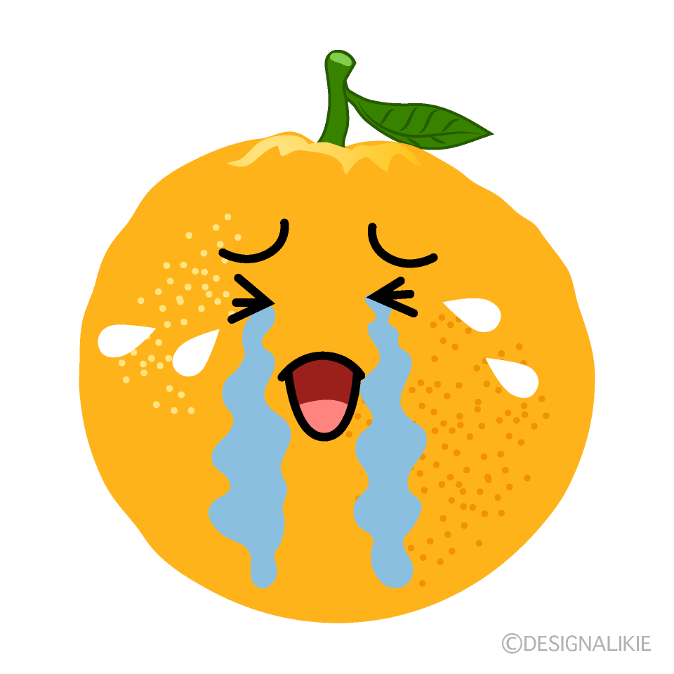 かわいい泣くオレンジイラスト