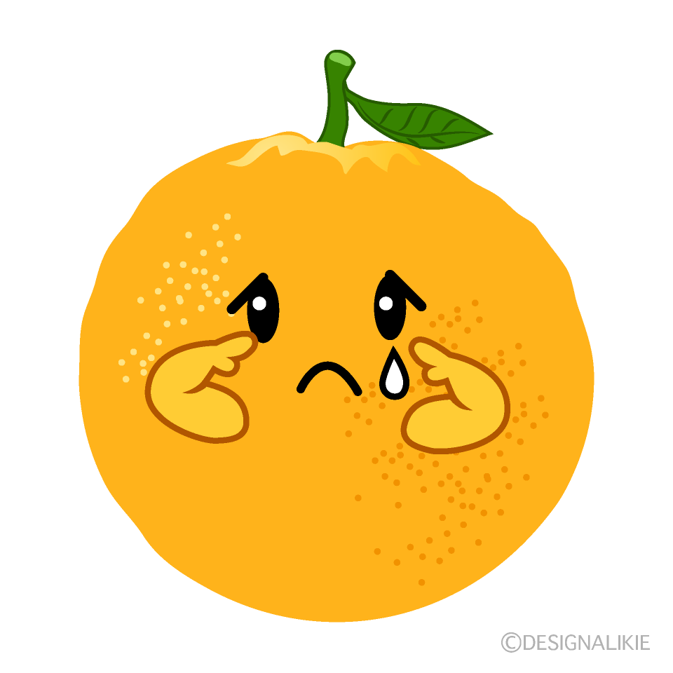 かわいい悲しいオレンジイラスト