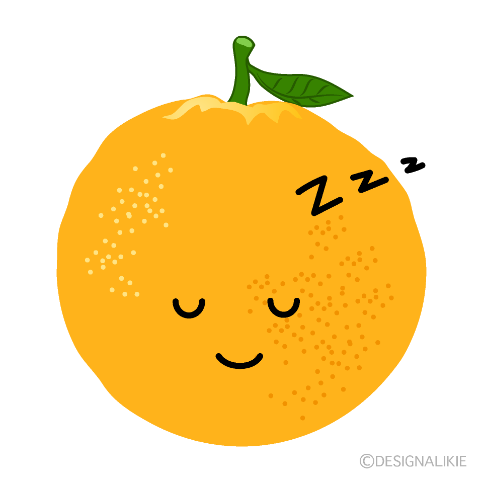 かわいい寝るオレンジイラスト