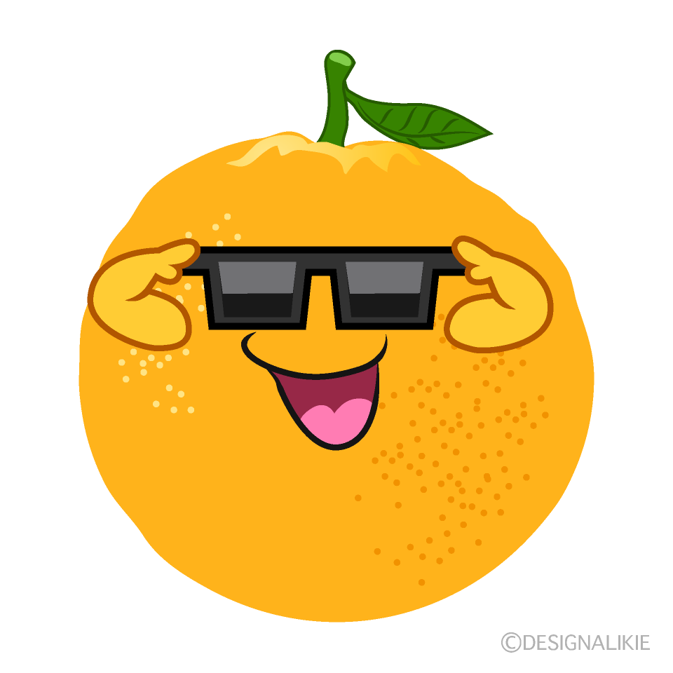 かわいいサングラスのオレンジイラスト