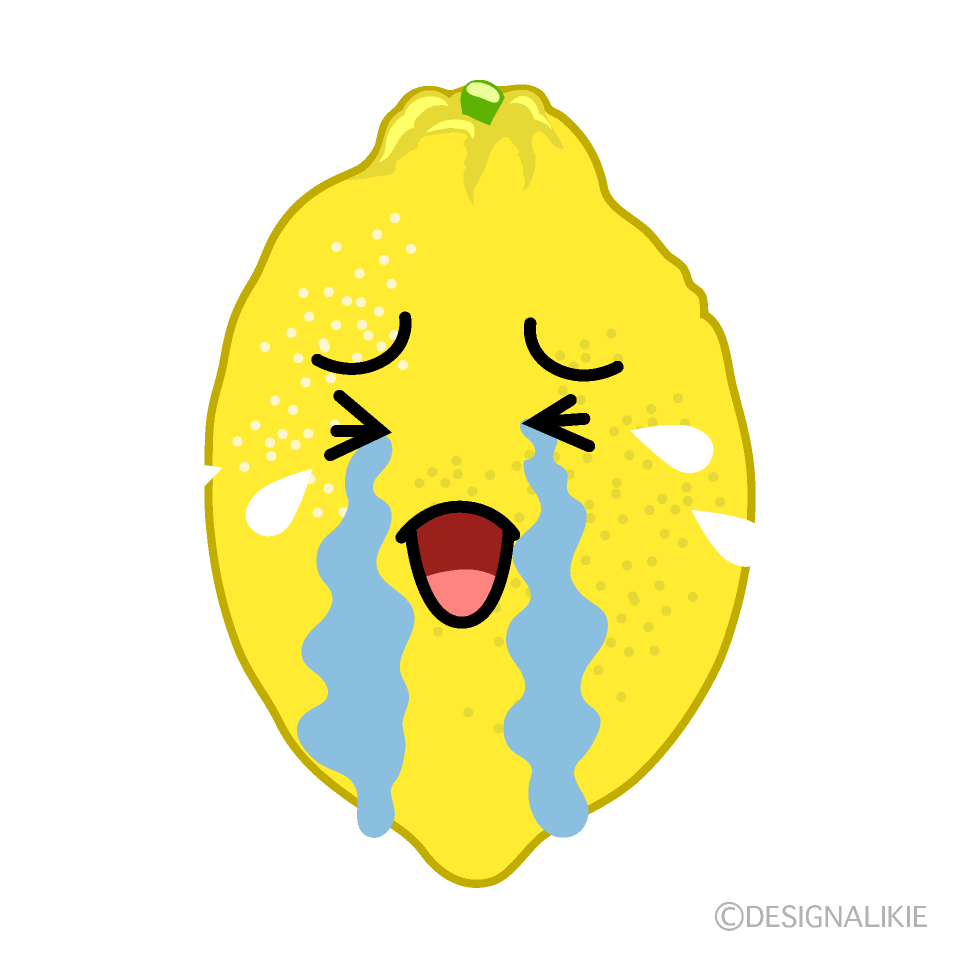 かわいい泣くレモンのイラスト素材 Illustcute
