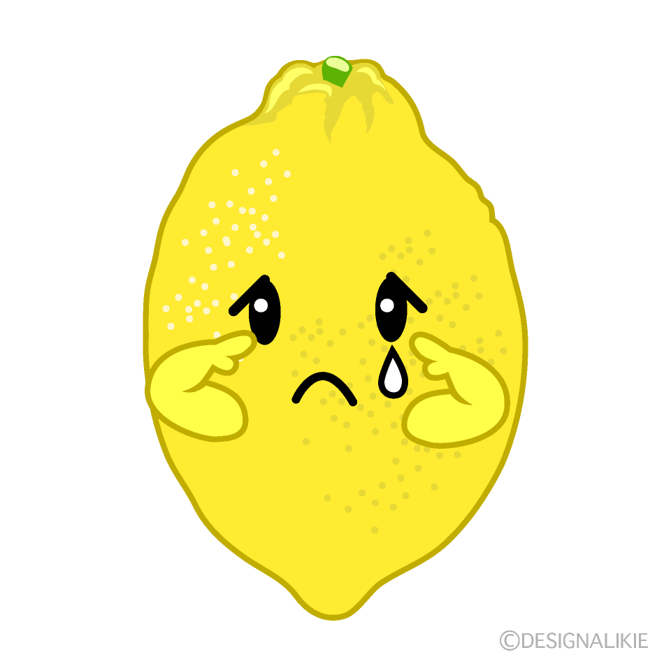 かわいい悲しいレモンのイラスト素材 Illustcute