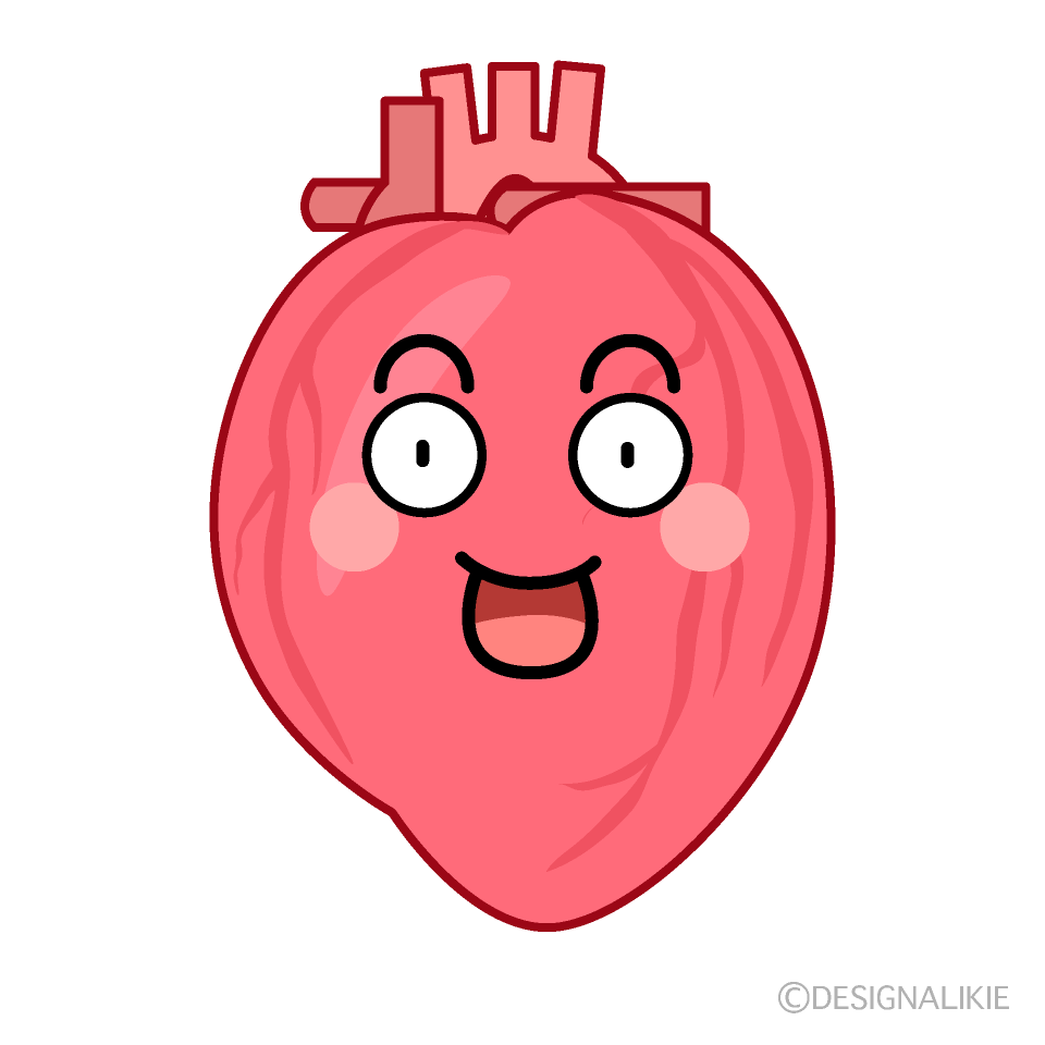 かわいい驚く心臓のイラスト素材 Illustcute