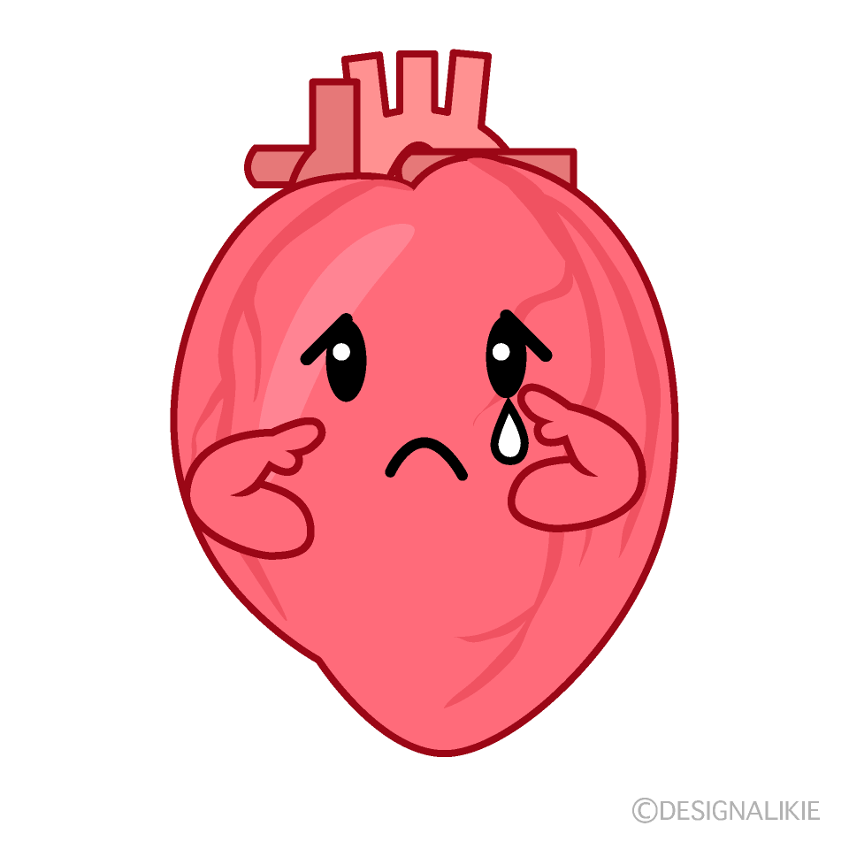 かわいい悲しい心臓イラスト